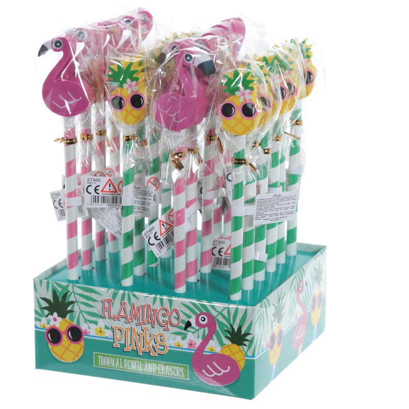 Tropical Design Pencil and Eraser Set perfect for gifting