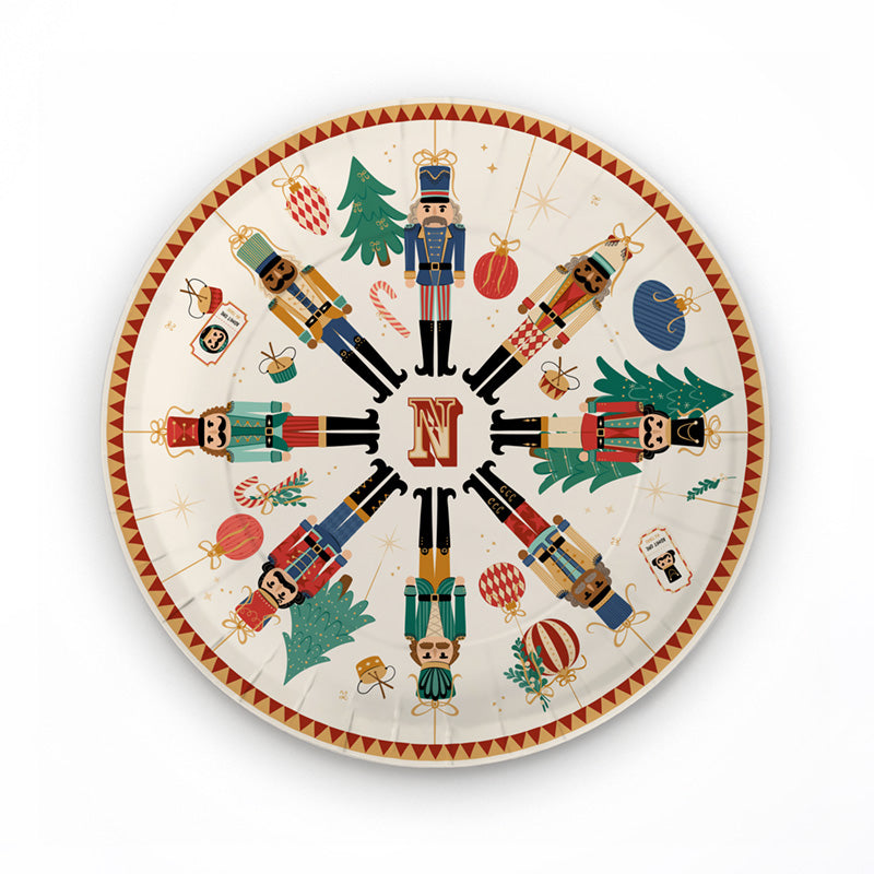 Set of 10 Christmas Nutcracker Paper Party Plates