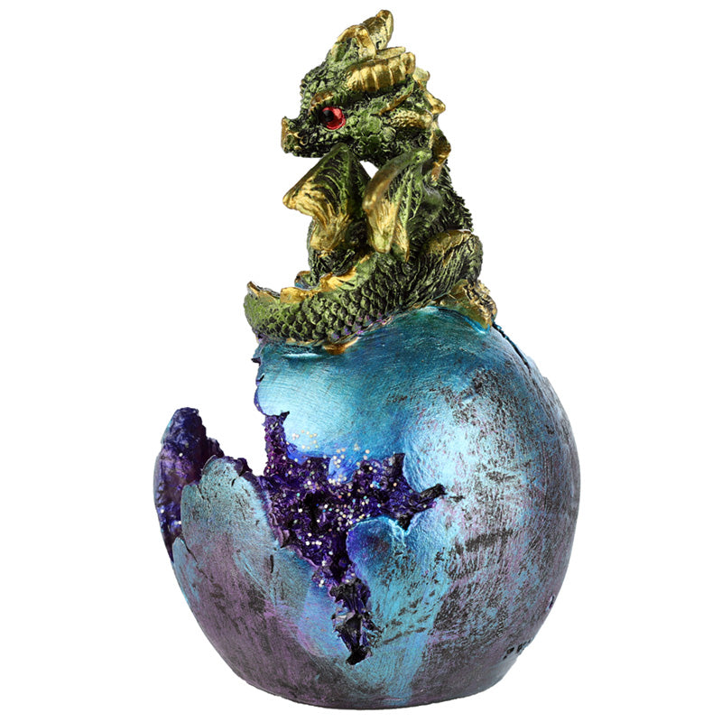 Geode Egg LED Baby Dragon Figurine with soft glow