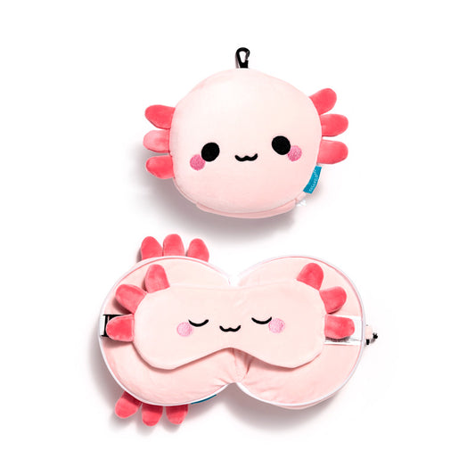 Relaxeazzz Travel Pillow featuring Maddie the Axolotl
