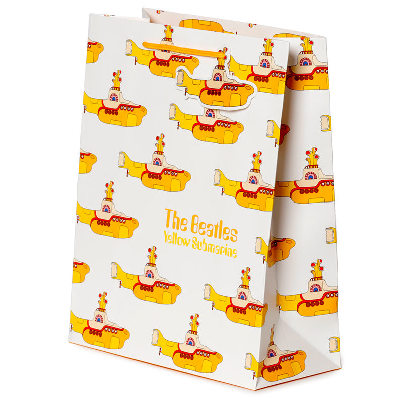 Close-up of The Beatles Yellow Submarine gift bag