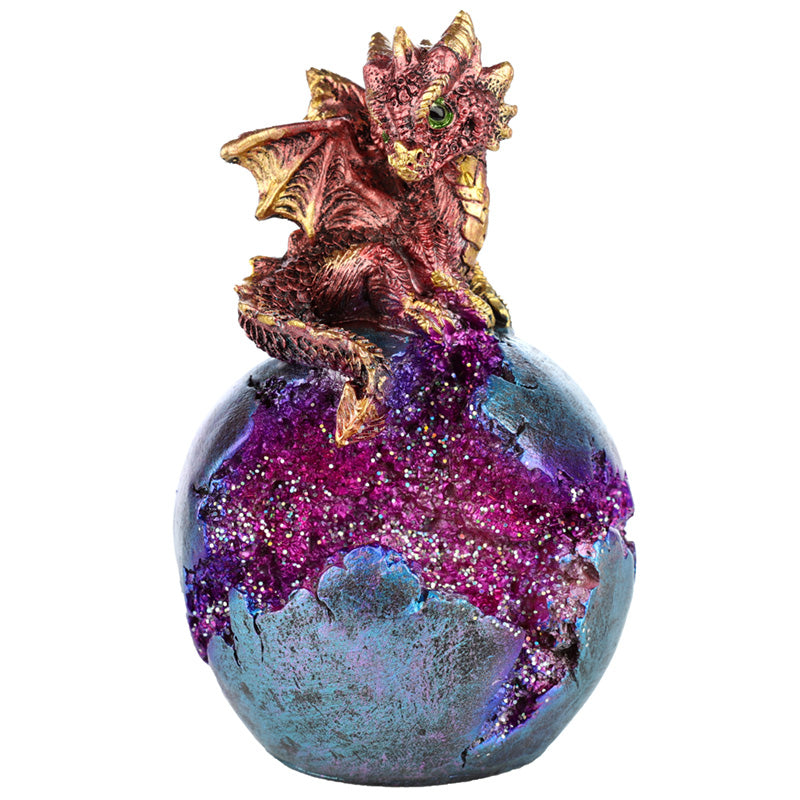 Close-up of Geode Egg LED Baby Dragon Figurine details