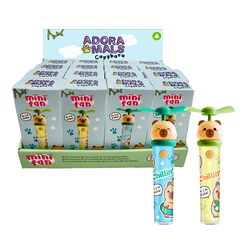 Adoramals Capybara Rechargeable Mini Fan in a stylish setting
