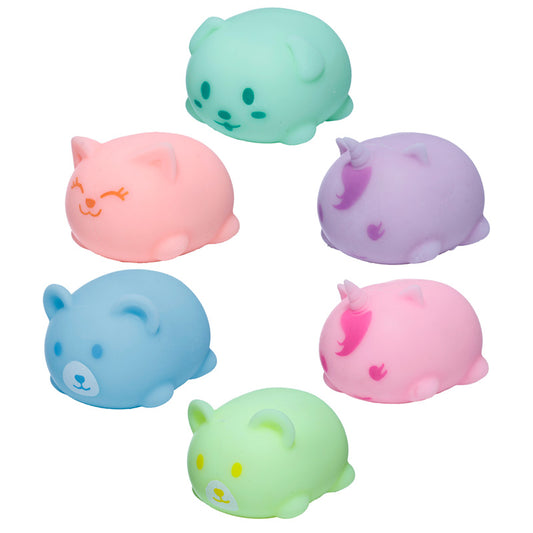 Squeezy Glow in The Dark Animal Toy in vibrant colours