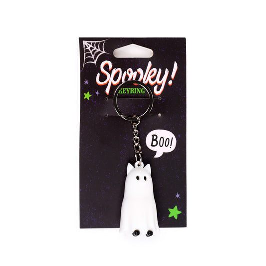3D PVC Keyring featuring a cute Spooky Ghost design