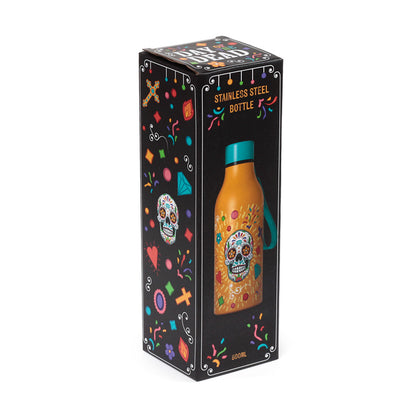 Close-up of Day of the Dead insulated bottle