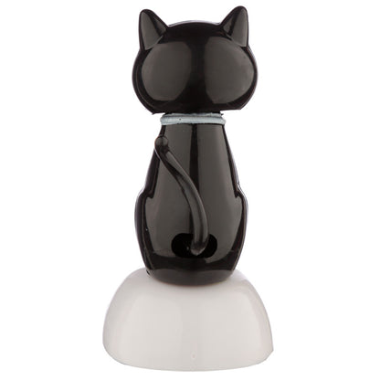 Decorative Lucky Black Cat ornament with metal accents