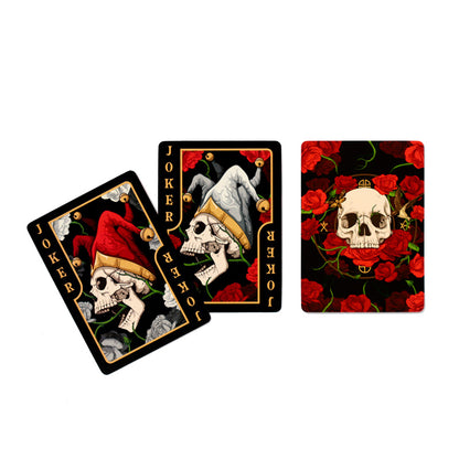 Detailed Skull and Rose Card Design