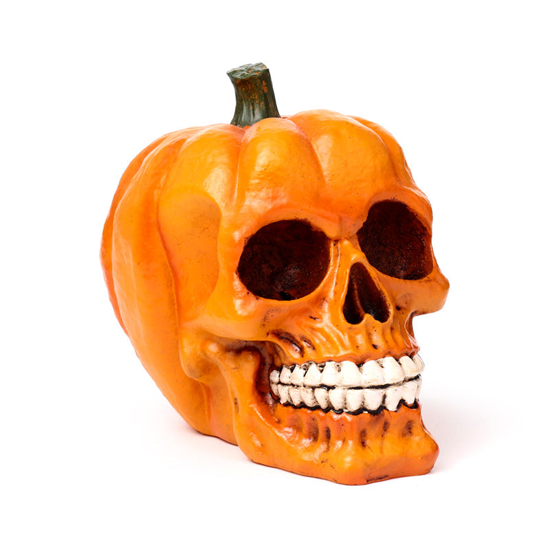 Pumpkin Skull Decorative Ornament front view
