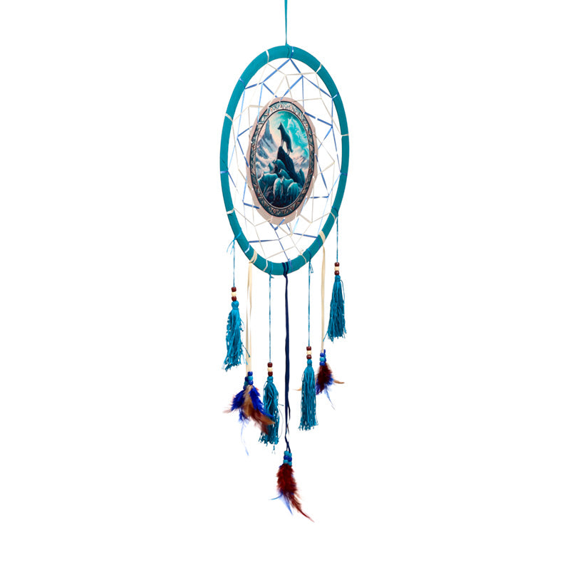Medium Dreamcatcher Spirit of the Wolf Pack - Close-up