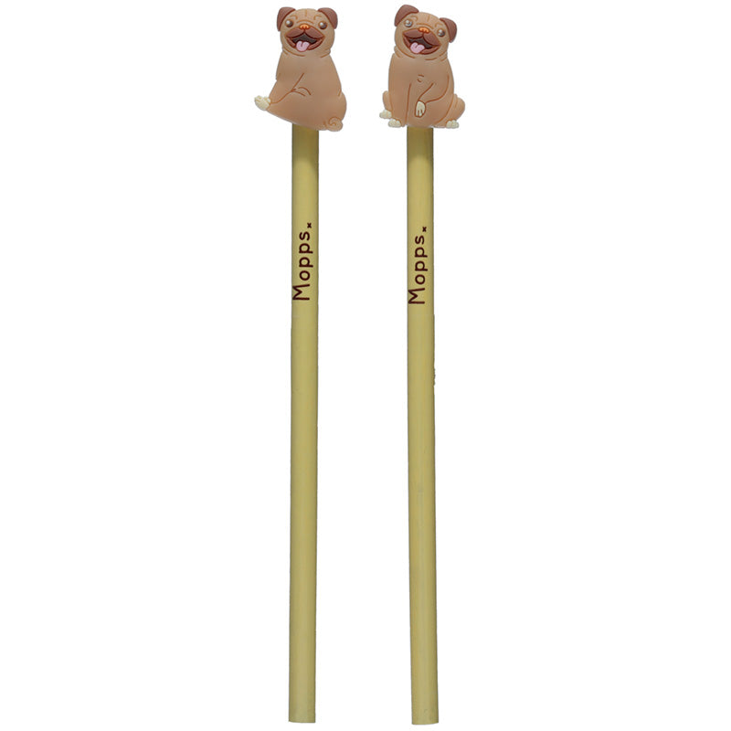 Mopps Pug Pencil with PVC Topper