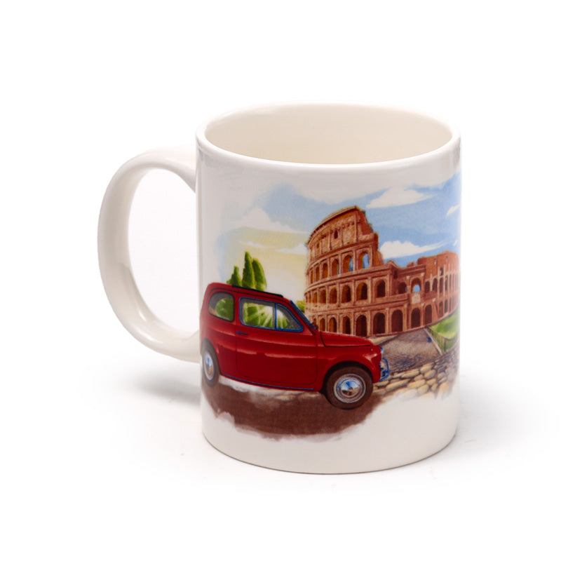 Fiat 500 Rome Porcelain Mug front view