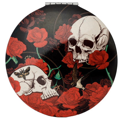 Skulls and Roses Compact Mirror - Stylish Display