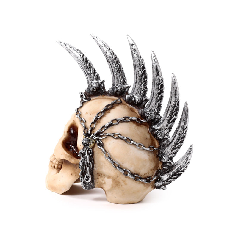 Punk Skull Ornament displayed on a shelf