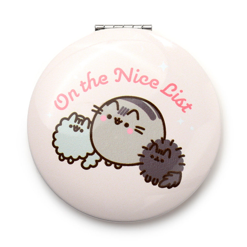 Pusheen the Cat Christmas Compact Mirror with holiday decorations