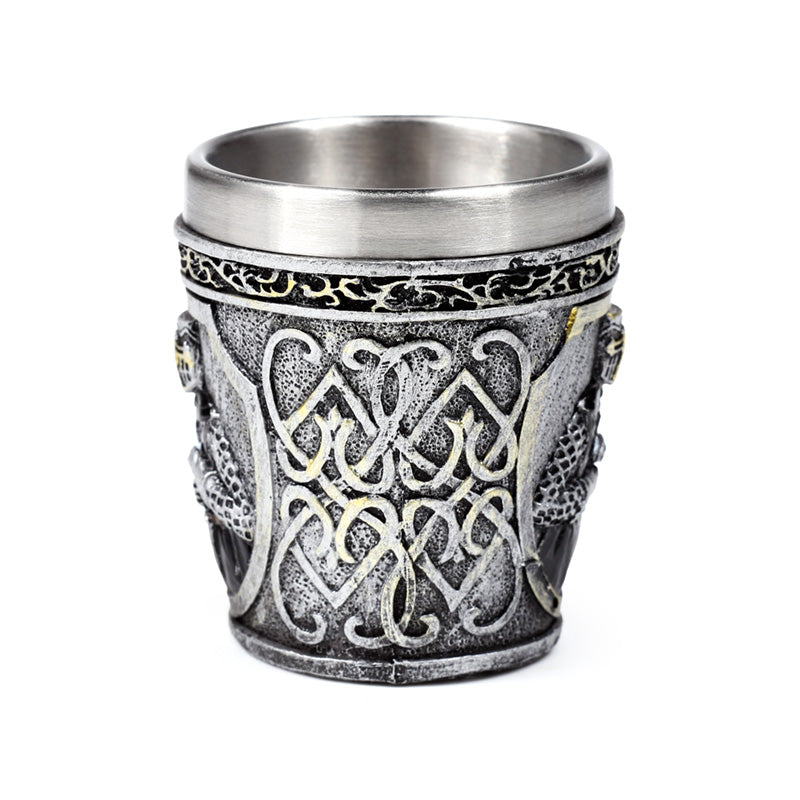 Close-Up of Medieval Black Knight Decorative Shot Glass