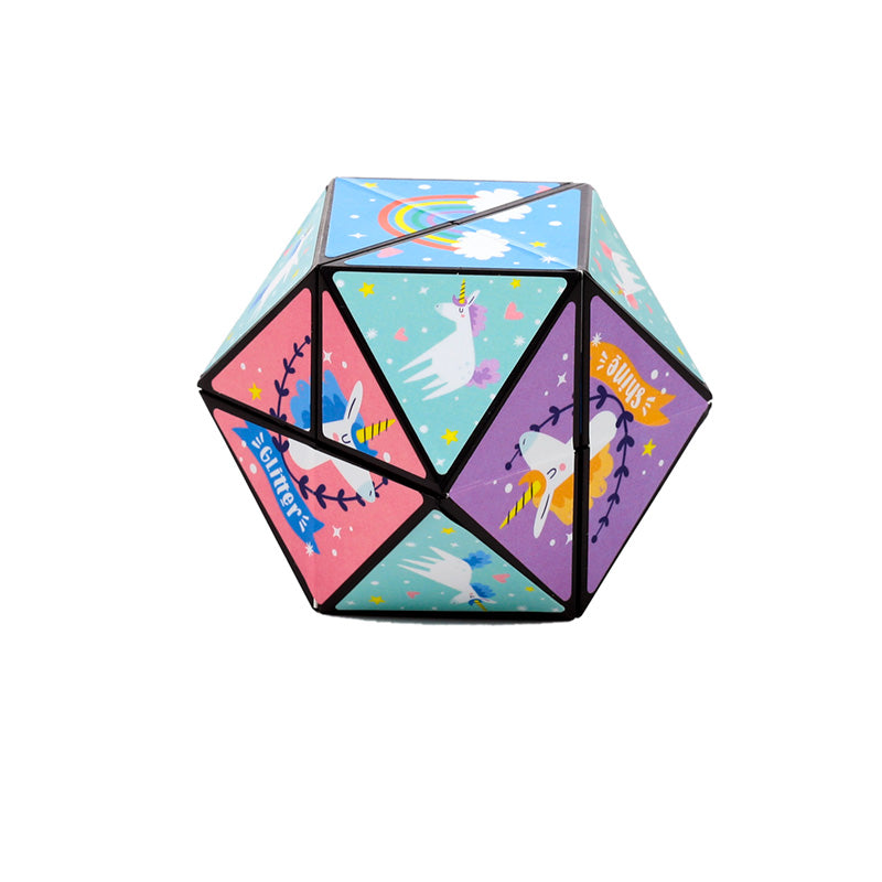 Unicorn Magic Puzzle Cube Toy with whimsical artwork