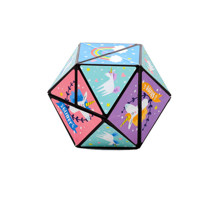 Unicorn Magic Puzzle Cube Toy with whimsical artwork