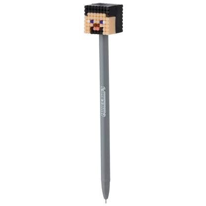Minecraft Fine Tip Pen with Pig topper in use