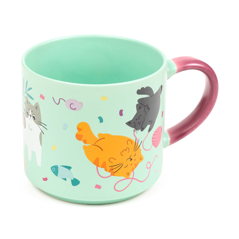Large Porcelain Mug with Beans & Co Cat design