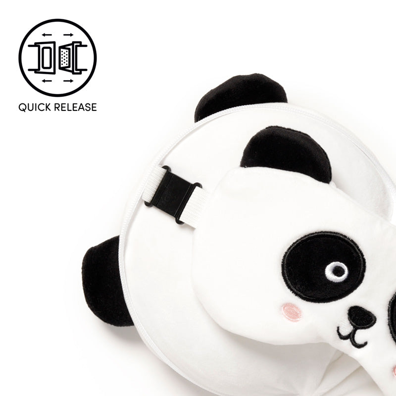 Panda Travel Pillow and Eye Mask Set