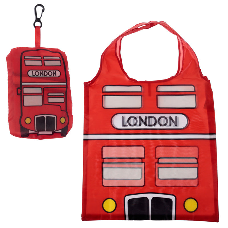 Handy Foldable Shopping Bag with London Bus design