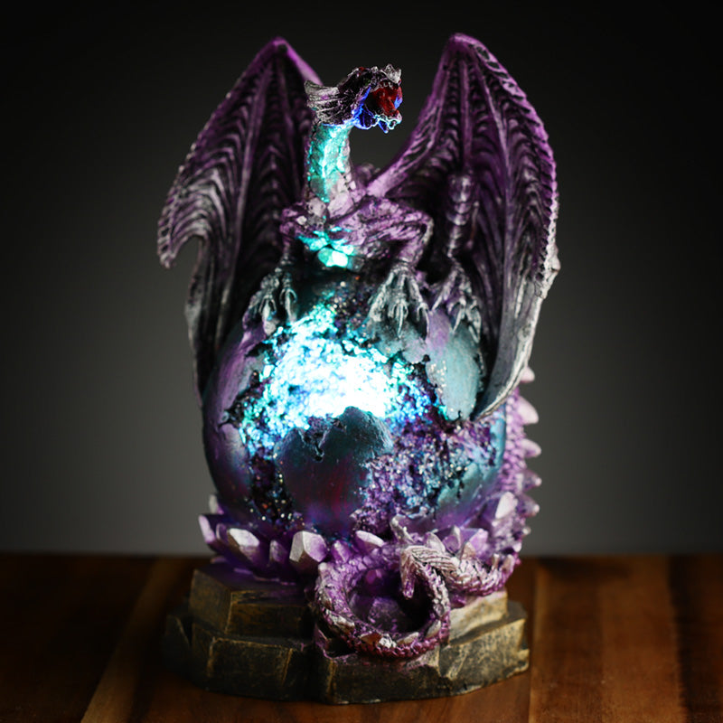 Geode LED Dark Legends Dragon Figurine - Displayed on Shelf