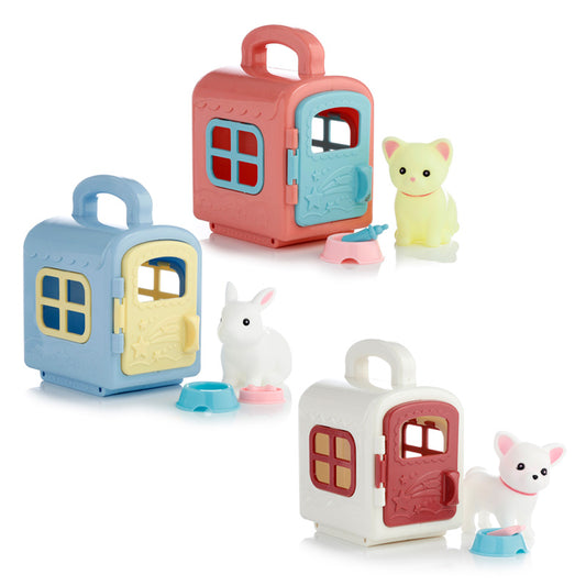 Charming Pets Carry Case Toy with assorted pet figures