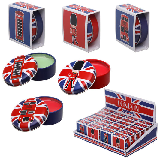 London Souvenir Lip Balm in a decorative tin
