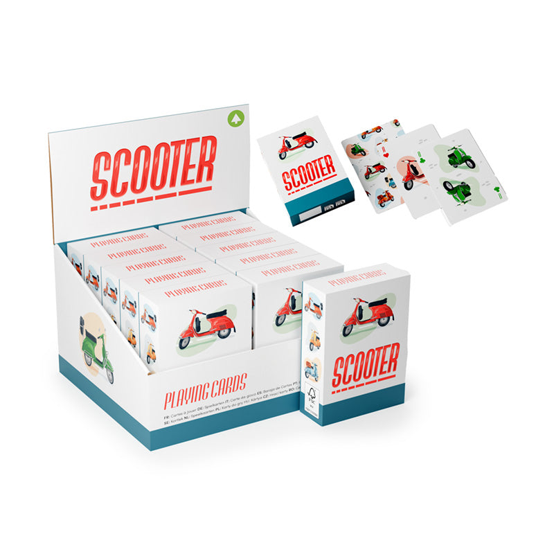 Standard Deck of Playing Cards with Scooter Design