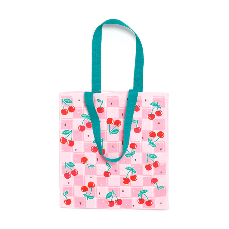 Cherry Tote Shopping Bag in use for shopping
