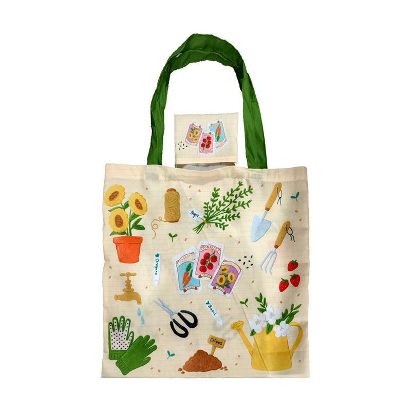 Handy Foldable Shopping Bag with garden design