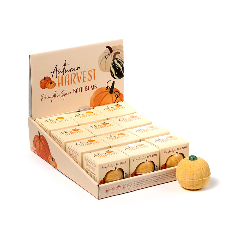 Handmade Autumn Harvest Pumpkin Bath Bomb in Gift Box