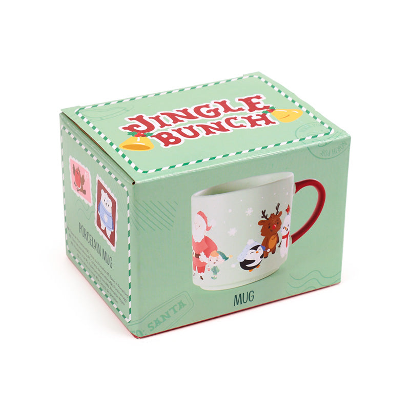 Festive design of Large Porcelain Mug - Christmas Jingle Bunch