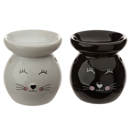Ceramic Cat Face Eden Oil Burner - Front View
