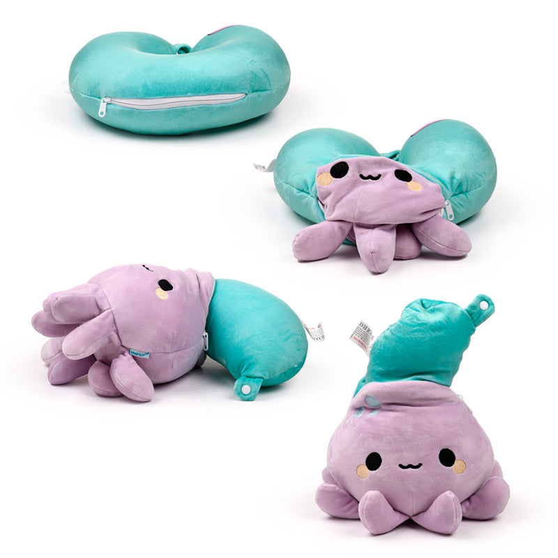Wendy the Octopus plush toy in travel pillow form