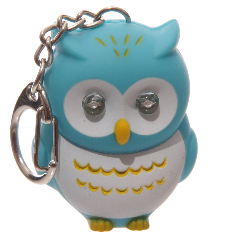 LED Light & Sound Keyring featuring a hooting owl