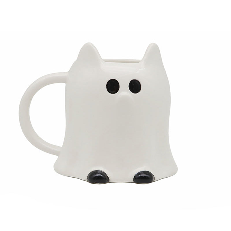 Spooky Cat Ghost Novelty Shaped Ceramic Mug