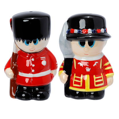 Ceramic Salt & Pepper Set featuring London Guardsman and Beefeater