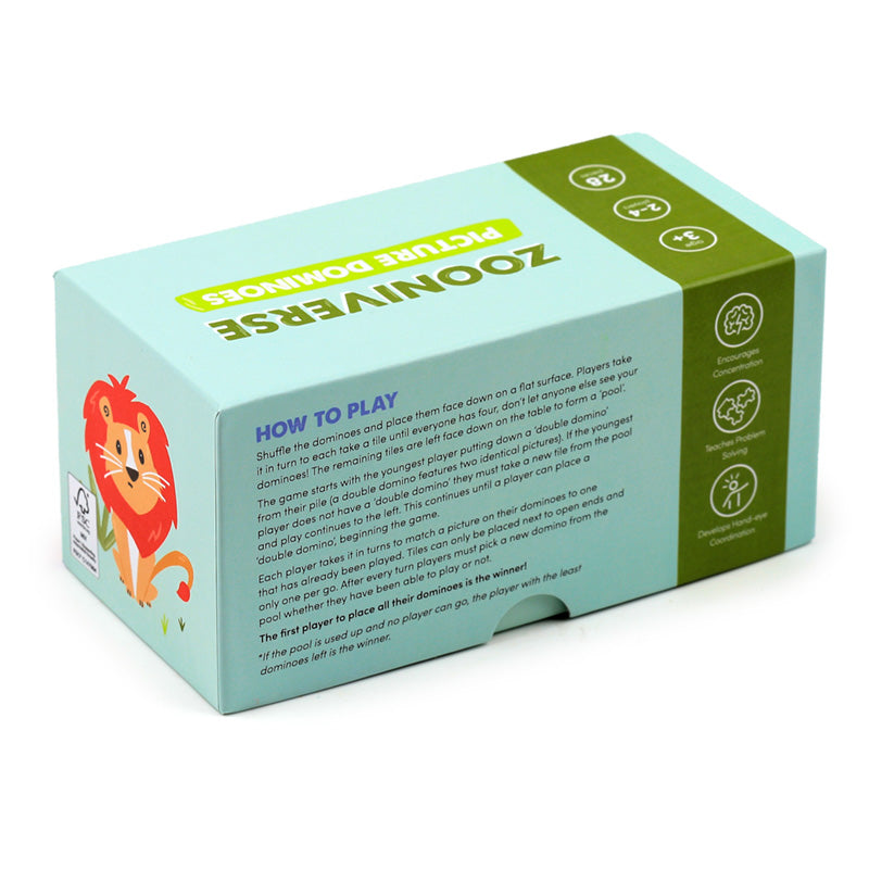 Kids Dominoes Set - Zooniverse - Close-up of dominoes