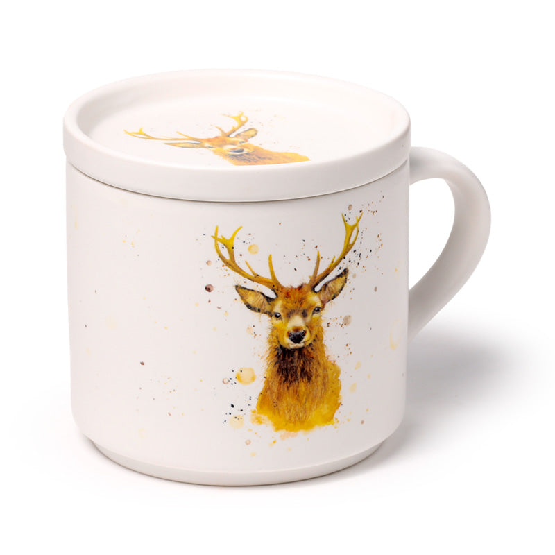 Jan Pashley Stag Porcelain Mug and Coaster Lid Set