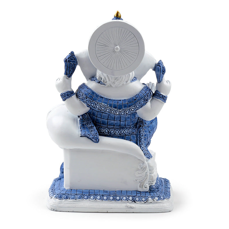 Elegant White & Blue Thai Buddha statue
