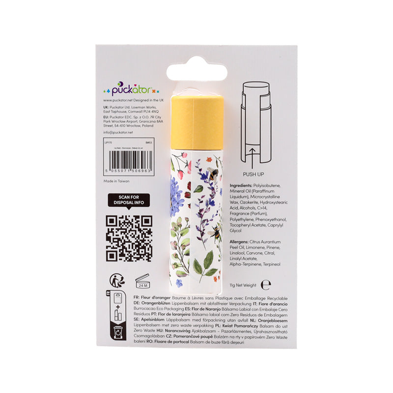 Eco-friendly Nectar Meadows Lip Balm with floral design