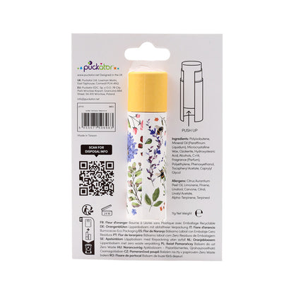 Eco-friendly Nectar Meadows Lip Balm with floral design