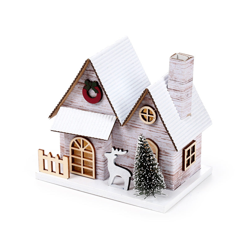 Illuminated Silver Birch Double Fronted Christmas House