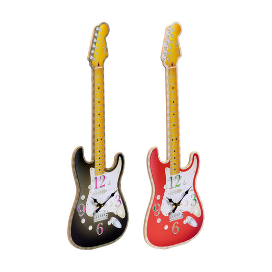Guitar Shaped Wall Clock front view