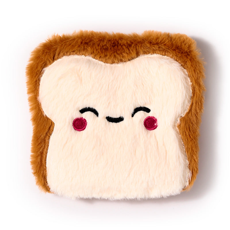 Soft plush lavender heat pack in toast design