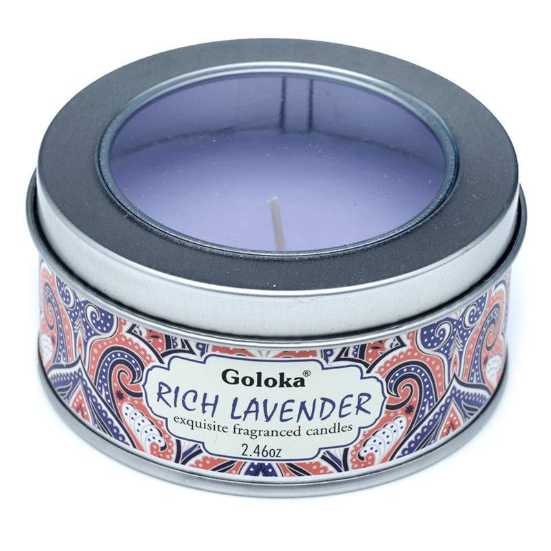 Goloka Lavender Wax Candle Tin - Aromatic Home Decor