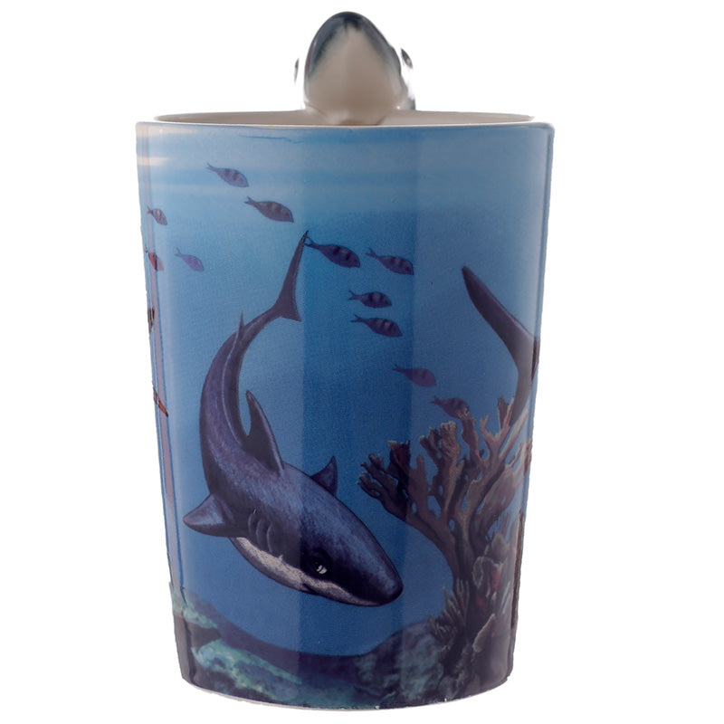 Lisa Parker Shark Shaped Handle Ceramic Mug side view