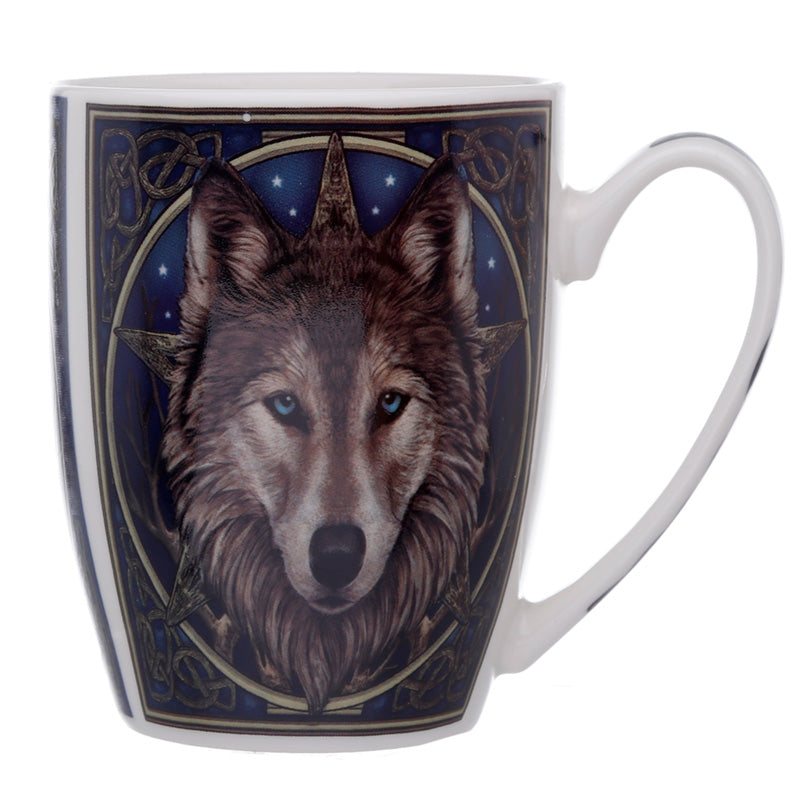 Close-up of Lisa Parker Wolf Mug design